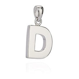 NKlaus Women's Letter Pendant 925 Silver - Small Shiny Necklace Pendant Alphabet A-Z Silver - Tarnish-Resistant Silver Pendant, Silver