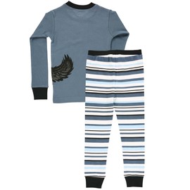 Lazy One Warm Long-Sleeved Kids' Pajamas for Girls and Boys, Funny Kids' Pajama Sets, Cozy, Comfy (Bear Hug Blue, 8)