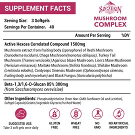 1500mg Liposomal Active Hexose Correlated Supplement,720 Soft Gels Beta-Glucans with Natural Mushroom Extract, Immune System, Liver Function, Maintain T-Cell & Killer Cell Activity
