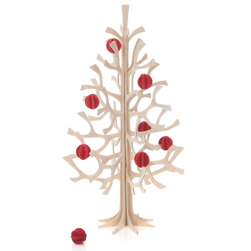 Lovi BTRD Bright Red Birch Buildable Ornament Cards Mini Balls
