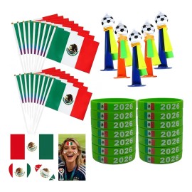 65pcs Accesorios Fútbol México Paquete Fanáticos Fiesta