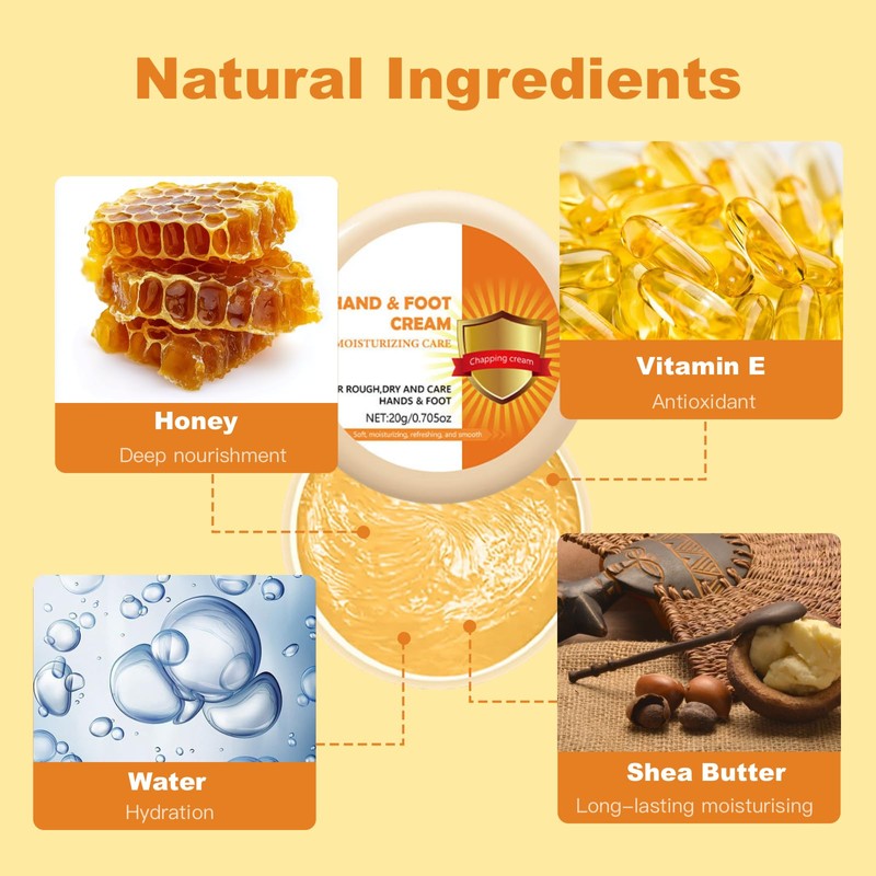 Foot Cream – Honey & Vitamin E Moisturizer, Cracked Heel