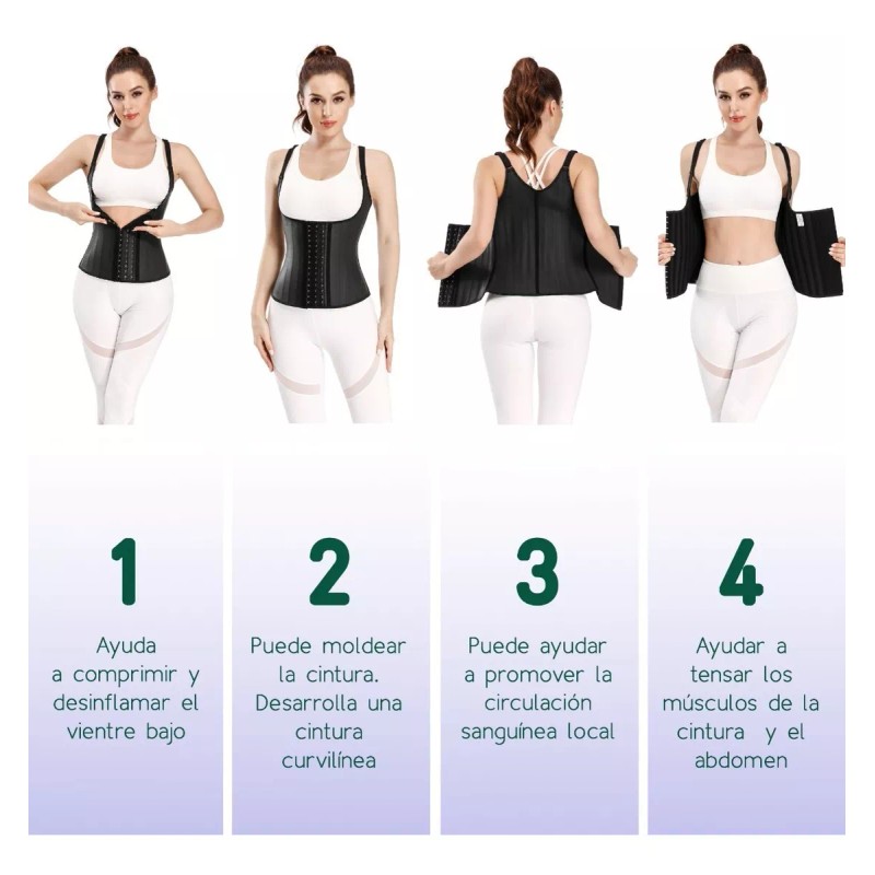 Zen Zen Fajas Colombianas Reductora Modeladora Tipo Chaleco 6 Filas