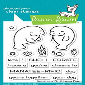 Lawn Fawn Clear Stamp Set Manatee-Rific Set of 18 | 3" x 2"