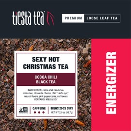 Tiesta Tea - Sexy Hot Christmas Tea, Loose Leaf Cocoa Chili Black Tea, High Caffeine, Hot & Ice Tea, 1 lb Bulk Bag - 200 Cups, Natural Flavors, Spicy Black Tea Loose Leaf