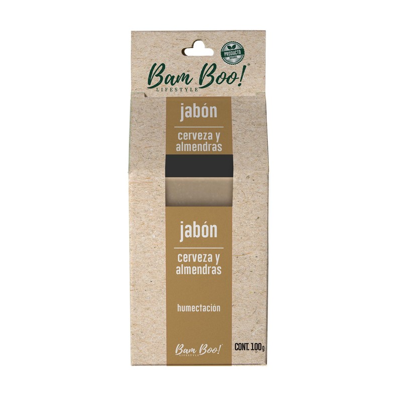 Jabón Artesanal Natural Cerveza y Almendras 100 g Bam Boo!