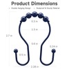 Bathway Shower Curtain Hooks, Shower Curtain Rings Rust Proof Navy