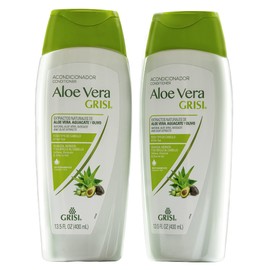 Grisi Aloe Vera Conditioner, Moisturizing Conditioner with Aloe Vera Extract, Paraben Free, Hair Product for Soft and Shiny Hair, 2-Pack of 13.5 FL Oz each, 2 Bottles.