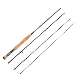 Fly Fishing Rod, Carbon Fiber, 8ft, 3/4wt to 5/6wt, 4 Piece Sections, Lightweight, Medium-Fast Action, Cork Grip, Hard Chromed Guides, Freshwater Bass Trout Fishing (8ft 5-6wt)