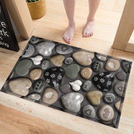 Tapete de Piedra 3D Patrón de Piedra, Alfombrilla de PVC y Resistente al Desgaste para Sala y Baño Diseño Nórdico Moderno