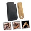 Healvian 1set Folding Wooden Beard Comb Protective Case Compact Travel-friendly