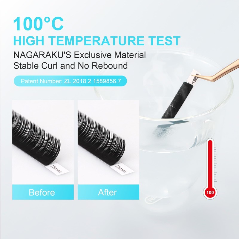 NAGARAKU Ellipse Flat Eyelash Extension with Double Tip Shape, Professional