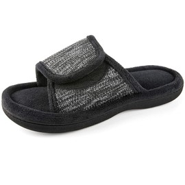 RockDove Women's Adjustable Wrap Memory Foam Slide Slipper, Size 9-10 US Women, Black