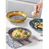 HENXFEN LEAD Pasta Bowls– 33 oz Colorful Ceramic Salad Bowls