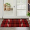 Kitchen Mats for Floor Red Plaid Washable Throw Entryway Rugs