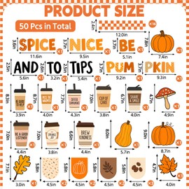 50Pcs Fall Bulletin Board Decorations, Autumn Classroom Decor