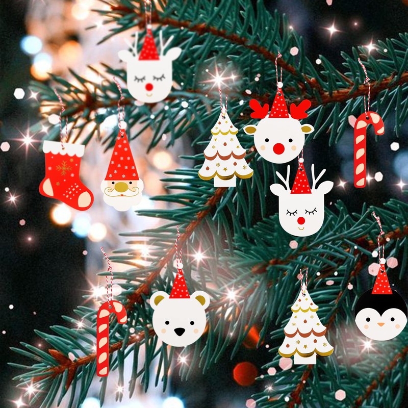 Cyodoos 2 Sets Merry Christmas Banner, Christmas Tree Ornaments, Christmas