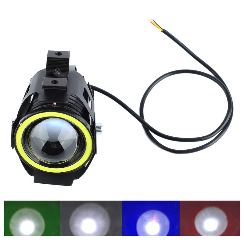 Projector Lens Motorcycle LED Headlight Front Extraposition Light Angel Eye