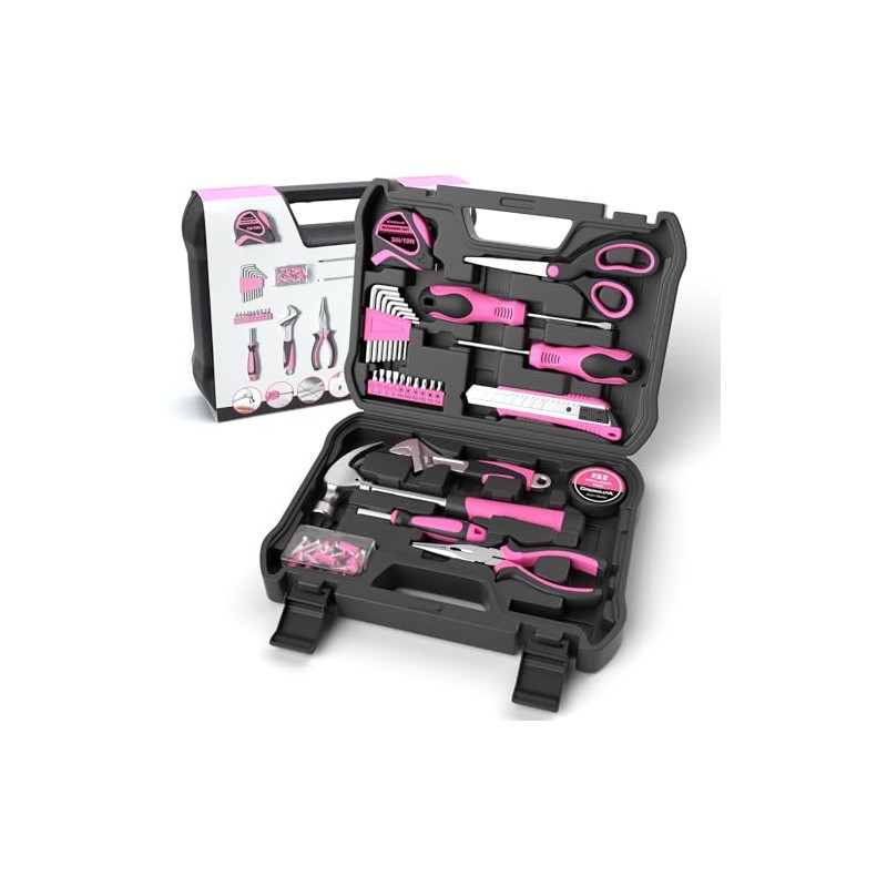 Pink Tool Kit 69 Piece Tool Kit for Women Small