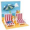 Noel Tatt Beach Deckchairs Pop-up Greetings Card