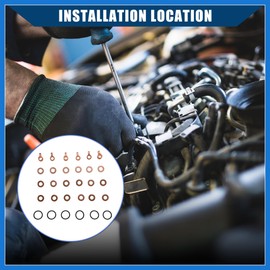 VekAuto Fuel Injector/O-Ring Kit for Dodge 5.9L 12 Valve 4bt 6bt 5.9L Diesel Engines 1991.5-1998.5 / Fuel Injector Seal Ring Kit Durable/Rubber / 1 Set/Black Auto Accessories