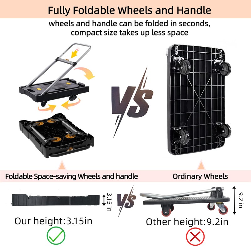 Platform Truck Folding Hand Truck 330 LB Heavy Duty Utility