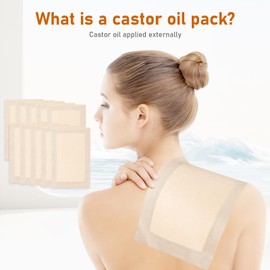 10pcs Castor Oil Pack Wrap - Self-Adhesive, High Absorbent Organic Cotton Flannel, No Leak Design for Women & Men