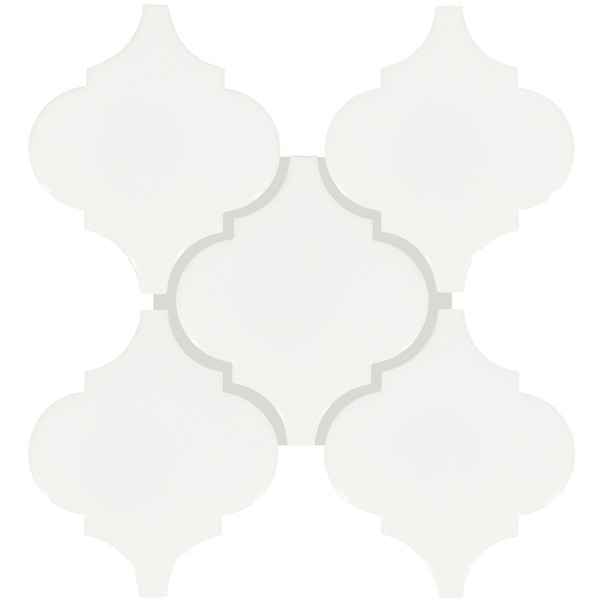 Daltile Mythology 6" Ceramic Arabesque Wall Tile in Glossy Santorini