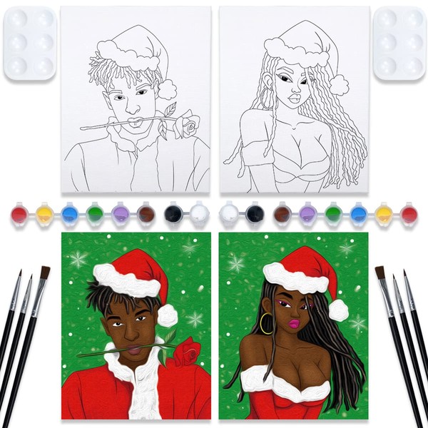 Nuberlic Date Night Painting Kit for Couples 2 Pack Pre
