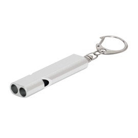 Rothco Super Loud Double Barrell Emergency Whistle W/ Key Clasp - 118 Db Aluminum Alloy