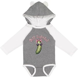 inktastic Dill-Lightful Pickle Long Sleeve Creeper 12 Months Granite & White W Ears 45bbe
