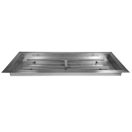 Celestial 30" x 10" Drop-in Fire Pit Pan w/Burner, Stainless Steel, 125,000 BTU, Natural Gas or Propane, for Easy Installation in DIY Outdoor Gas Fire Pits