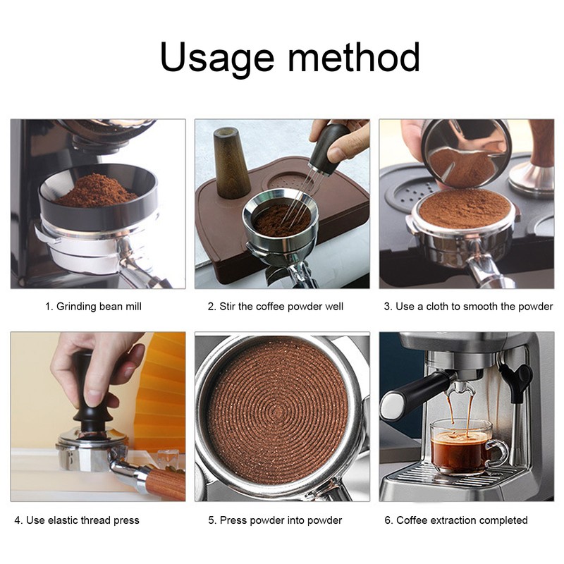 51mm Stainless Steel Coffee Tamper Flat Base Coffee Fine Powder
