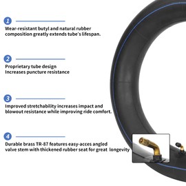 RUTU 3.00/3.50-12 Inner Tubes with TR87 Bent Valve Stem for 80/100-12 Tyre XR CRF 50 70 CRF110 Baja DR70 PW80 Coolster SSR SDG Thumpstar TaoTao 90cc 110cc 125cc Offroad Motorcross Pit Dirt Bike