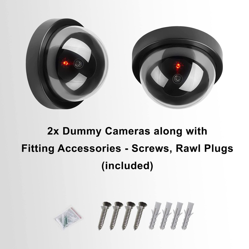 SENTRY 2x Imitation Dummy Dome CCTV Cameras Fake Realistic Outdoor