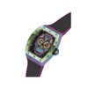 GUESS Men's 43mm Watch - Multi-Color Strap Black Dial Iridescent