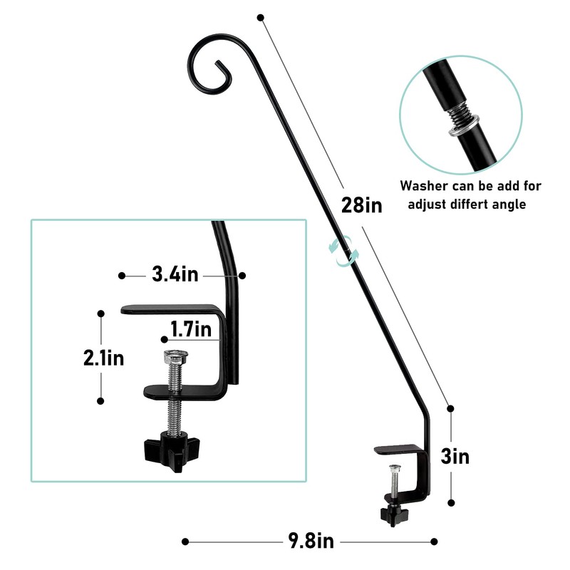 MIXXIDEA Heavy Duty Deck Rail Pole Deck Hook, Extensible and