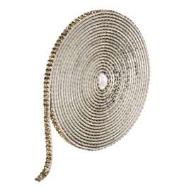 MECCANIXITY Rhinestone Strips,3 Yard 0.2 Inch Adhesive Rhinestone Ribbon Bling Rhinestone Tape for for DIY Crafts, Party Car Phone Decorations,Gold