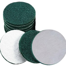 7-Inch 10-Pack Flocking Scuff Pads Sander Disc Green,180# Medium Fine Polishing Discs φ7/180mm Magic Tape Polishing Scrub Pad for Rust Removal Scrubber Scouring Pads