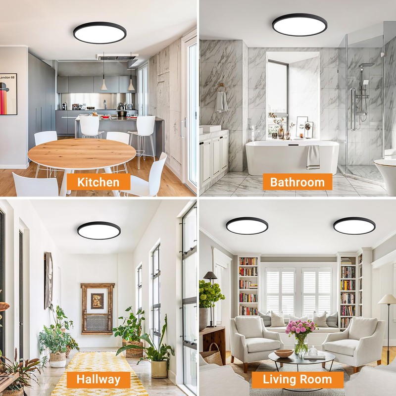slochi 1Pack LED Flush Mount Ceiling Light Fixture, 12 Inch