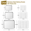 TeamFar Stainless Steel Baking Sheet with Rack Set, 16/12.5/9 Inch