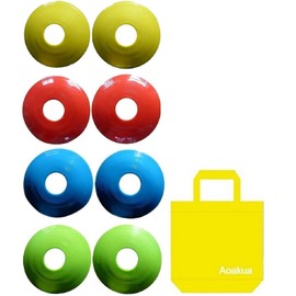 Aoakua Unprecedented Flat Compact Disc Marker Cones with Storage Bag, 8 Pieces, 2 Each