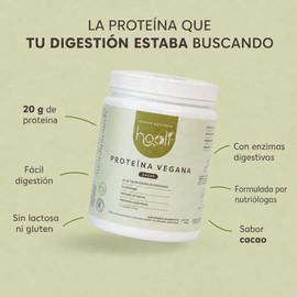 HOOLI Proteína Vegana de Chícharo – Sabor Cacao, 20g de Proteína, Con Enzimas Digestivas, Bromelina, Glutamina, Vitamina C, D3+K2, Citrato de Magnesio – 510g, Sin Lactosa ni Gluten