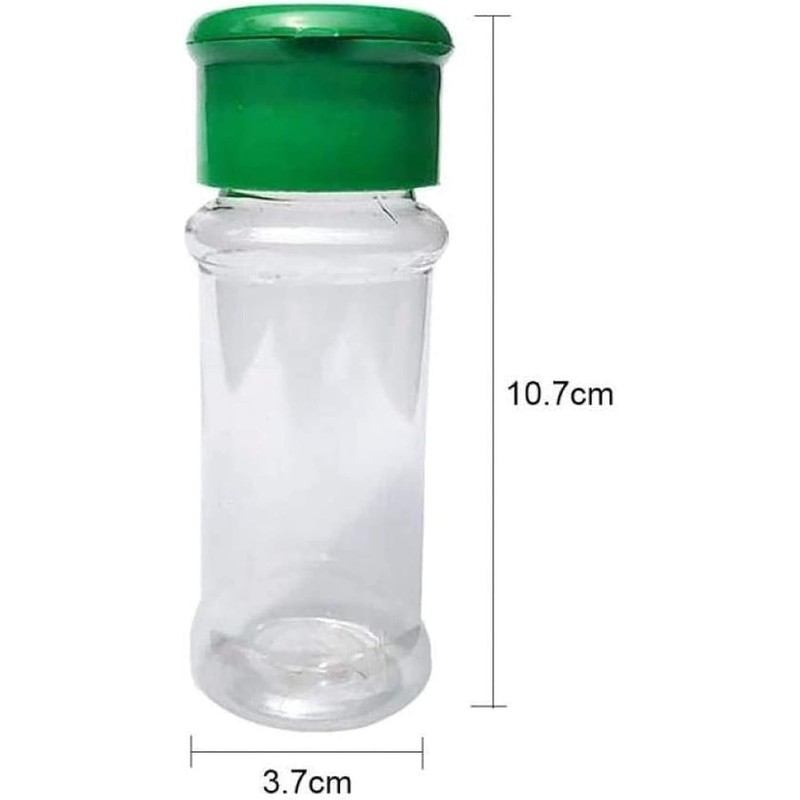 2pcs Salt and Pepper Shakers, Spice Container Reusable Plastic Clear