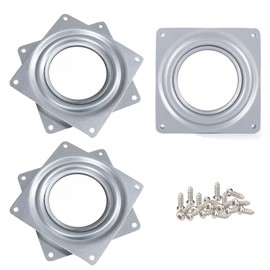 4 pcs Square Rotating Bearings Plate with Screws 4 Inches Lazy Susan Turntable Swivel Plate 360 Degrees Rotating Tray for TV Desk Table Bar Chair Stool
