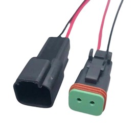 Black Male & Female Connectors for Deutsch DT Prewired DT06 DT04 (2 Pin)