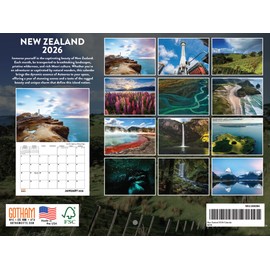 New Zealand Calendar 2026 Monthly Wall Calender 12 Month | American Made In The USA