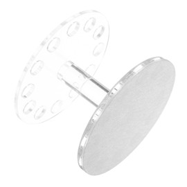 VICASKY Round Crystal Heart Nail Brush Holder Elegant Nail Art Tool Stand for UV Gel Brushes Polishes Silver Base Convenient Organizer for Clean Workspaces