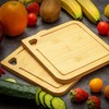 BelleVive 2 Packs Small Bamboo Wood Chopping Boards with Groove,