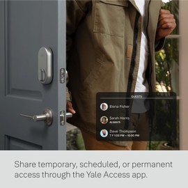 Yale Approach Smart Wi-Fi Deadbolt Retrofit Smart Lock, Unlimited Virtual Keys, App Remote Control, Keyless Entry - Silver